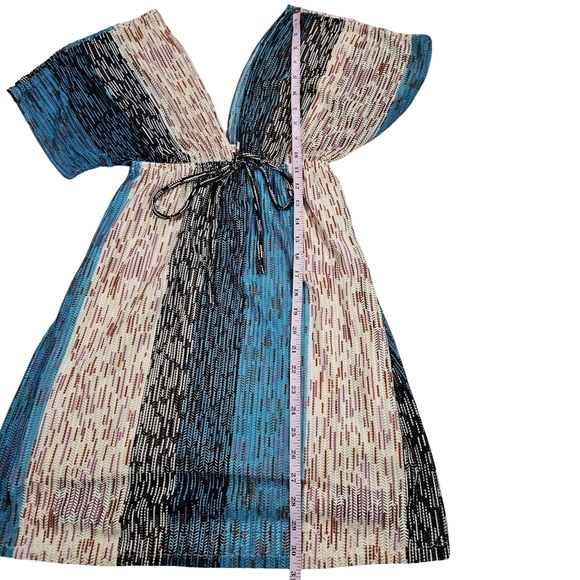 Paradise Womens Swimsuit Coverup Beach Dress, Blue/Brown, Medium - Picture 12 of 13